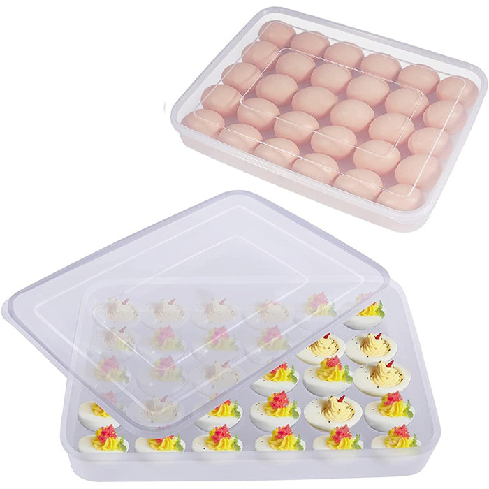 Rebrilliant Egg Container, (Set Of 2) Refrigerator Deviled Egg Tray